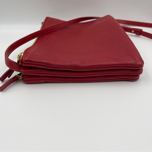 Celine trio crossbody leather messenger handbag in red size large - Picture 13 of 16